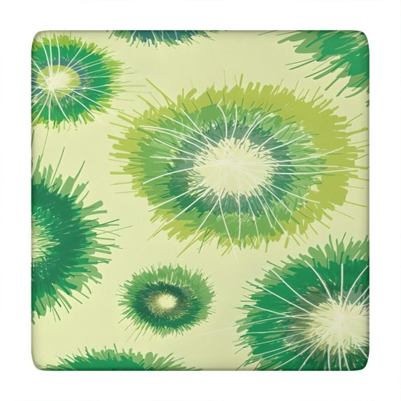 Green Tie Dye Pattern Square Fitted Tablecloth with Elastic Edge,Square Table Cover,Washable Elastic Table Cover for Home Kitchen Party Decor 34"x34"
