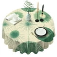 thumbnail image 1 of Green Tie Dye Round Tablecloth 60"x60",Wrinkle Wipeable Table Cloth for Kitchen Dining Room Picnic Patio Party, 1 of 6