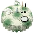 thumbnail image 1 of Green Tie Dye Spray Pattern Round Tablecloth 60"x60",Wrinkle Wipeable Table Cloth for Kitchen Dining Room Picnic Patio Party, 1 of 6