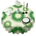 thumbnail image 1 of Green Tie Dye Sunburst Pattern Round Tablecloth 60"x60",Wrinkle Wipeable Table Cloth for Kitchen Dining Room Picnic Patio Party, 1 of 6