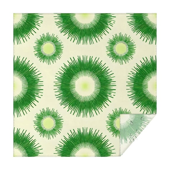 Green Tie Dye Sunburst Pattern Square Tablecloth,Waterproof Square Table Cover,Wipeable Spillproof Washable Table Cover for Home Kitchen Party Decor 60"x60"(152x152cm)