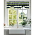 thumbnail image 1 of Green and Tie Up Valances Curtain, Adjustable Kitchen Navy Blue Stripe Abstract Geometric Stripes Valances for Windows Decor, Rod Pocket Short Curtains Set for Bedroom/Bathroom, 42"x18", 1 of 9