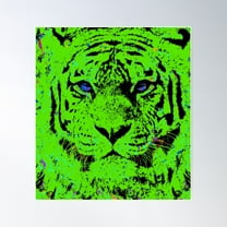 Green Tiger Dreams Poster Wall Art, Modern Wall Decor For Living Room Bedroom, 8x12 UNFRAMED