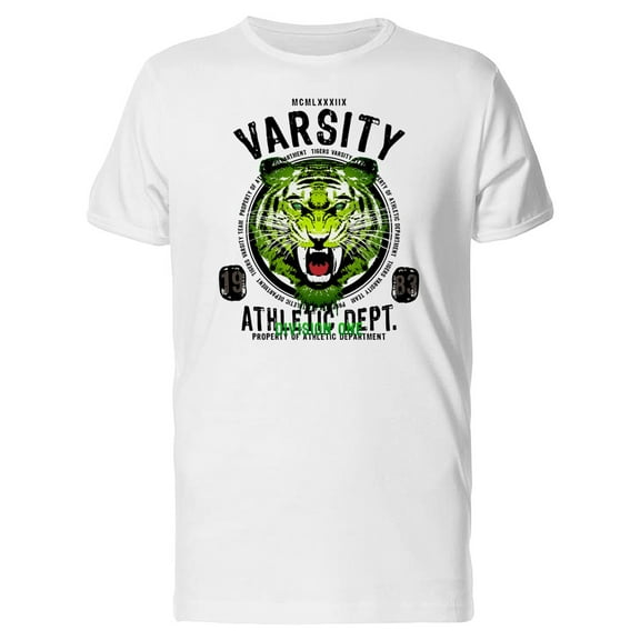 Green Tiger Varsity T-Shirt Men -Image by Shutterstock, Male XX-Large