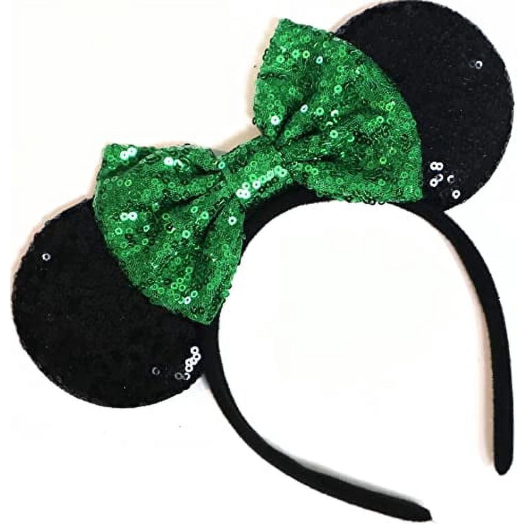 Tinker bell Disney Green Sequin Mouse Ears Headband Tinkerbell Lime Green Sequin Mickey Mouse Ears Pastel Colors  main image 2