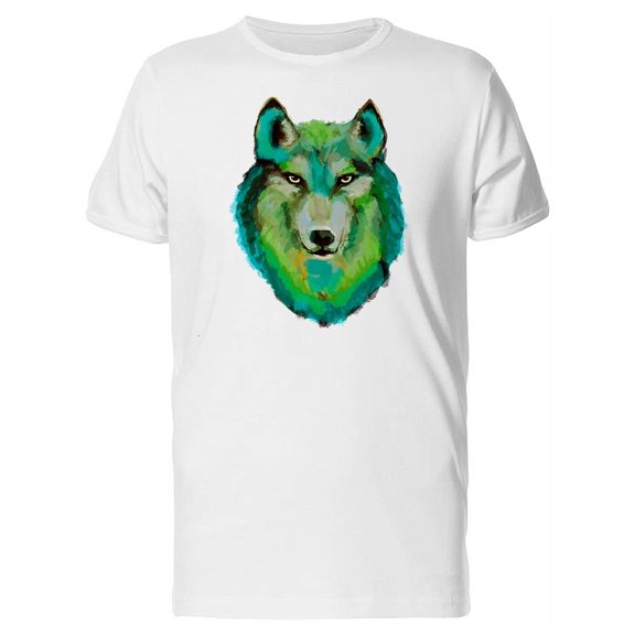 Green Tint Wolf Head T-Shirt Men -Image by Shutterstock, Male Small
