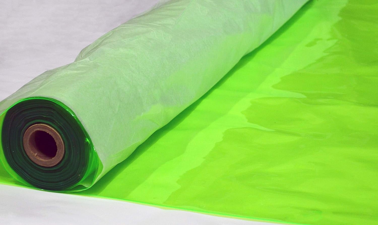 Green Tinted Clear Vinyl Fabric 10Gauge PVC Sold By The Yard 54
