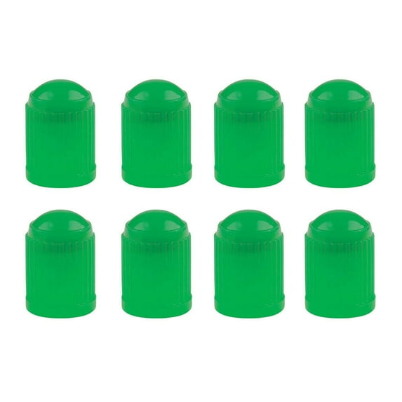 Green Tire Valve Stem Caps Tight Seal for Car Van SUV Bike Bicycle Motorcycle Truck, A Pack of 8