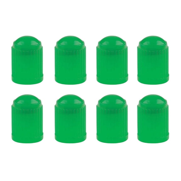 Green Tire Valve Stem Caps Tight Seal for Car Van SUV Bike Bicycle Motorcycle Truck, A Pack of 8