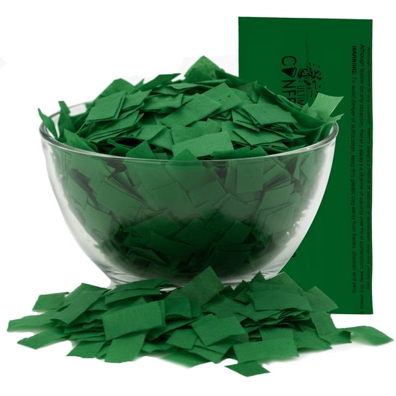 Ultimate Confetti, Rectangular Biodegradable Confetti – Dark Green Fluttering Tissue Paper Confetti for Cannon and Launcher use - Wedding Confeti, Birthday, Parties and Live Events - 1 lb, 16 oz