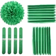 thumbnail image 1 of Green Tissue Pom Poms DIY Tissue Paper Flowers for Birthday Wedding Baby Shower Tea Party Dessert Table Decoration, Pack of 18, 1 of 3