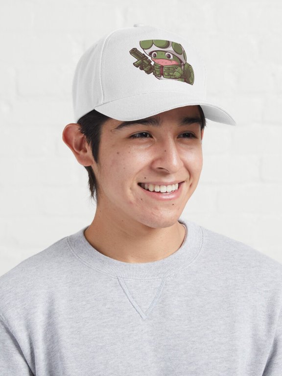 Green Toad Soldier Baseball Hat, Military Frog Character Graphic, Classic Gift Cap