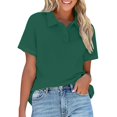thumbnail image 1 of Green Tops for Women Clothing T Shirts for Women Women Short Sleeved Casual Stand Up Collar Buckle Top Casual Collar Loose Top Summer Tops for Women 2026 Womens Blouses, 1 of 4