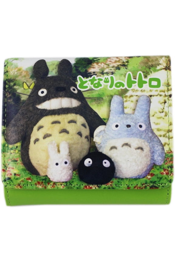 Green Totoro Wallet - Magnetic Close Trifold Wallet