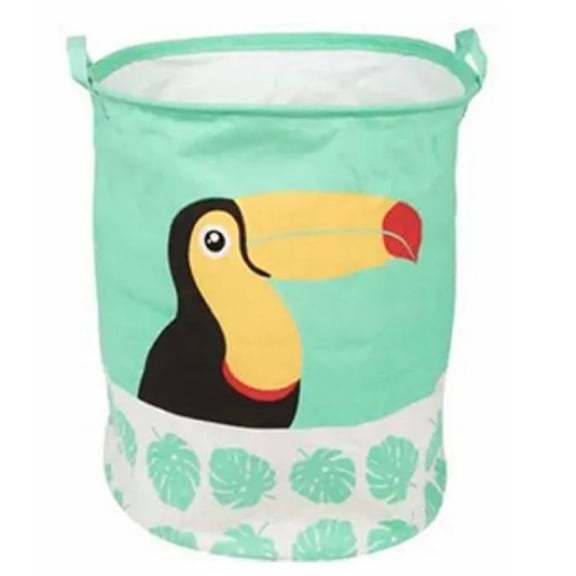 Green Toucan Laundry Hamper Storage Basket Organizer Bag 15.75 x 19.7 Inch