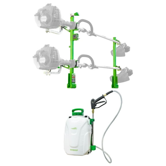 Green Touch Industries 2 Position Trimmer Rack & Strom Backpack Sprayer