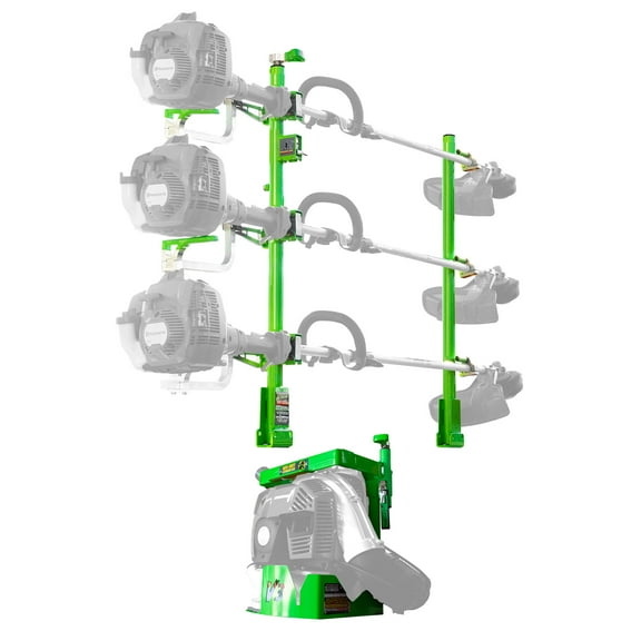 Green Touch Industries 3 Position Trimmer Rack & Backpack Leaf Blower Rack
