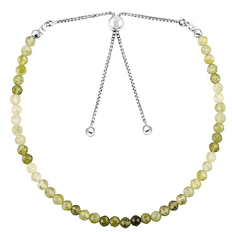 Bracciale In Granato E Calcedonio 7 Pollici (17,8 Cm) – Rondelle Sfaccettate 3mm – Argento 925 – Fatto A Mano India - 2