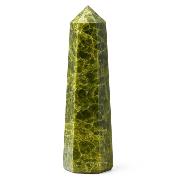 Green Tourmaline In Matrix Crystal Tower Obelisk Point (2" to 3" INCH)