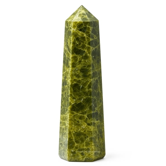 Green Tourmaline In Matrix Crystal Tower Obelisk Point (3" to 4" INCH)