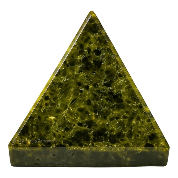 Green Tourmaline in Matrix Pyramid Crystal Healing Stones - 1" Inch