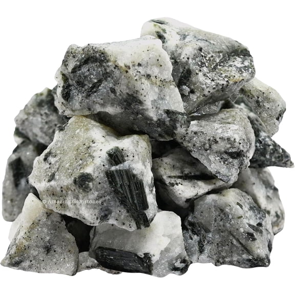 Green Tourmaline in Quartz Raw Crystals and Healing Stones (1 lb)