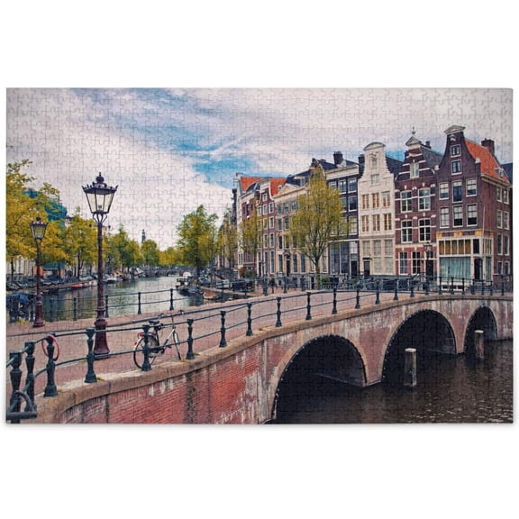 Green Town Festival 500 Adult Wooden Puzzle Brain Challenge Puzzle Game - Leisure and entertainment activity decoration