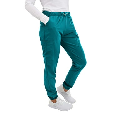 Green Town Scrubs for Women - Jogger Scrub Pant, Cargo Pockets, Stretch Fabric, Drawcord, Easy Care