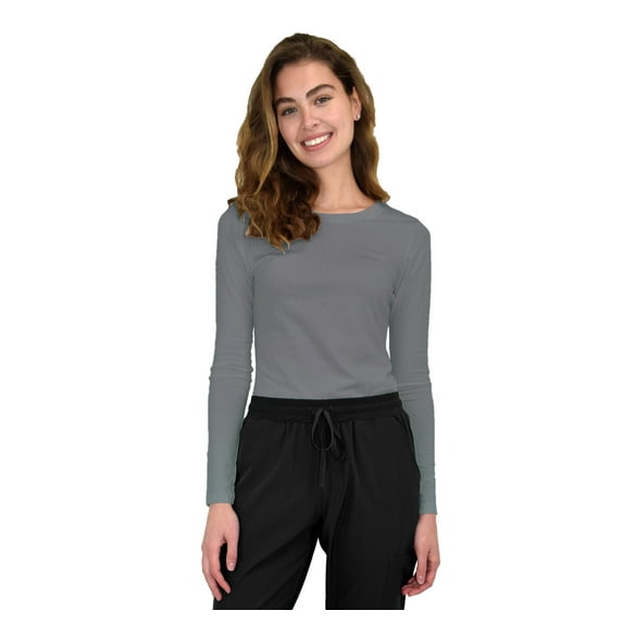 Green Town Scrubs for Women - Long Sleeve Underscrub Tee Shirt, Super Soft, Stretch Fabric, Lightweight, Easy Care