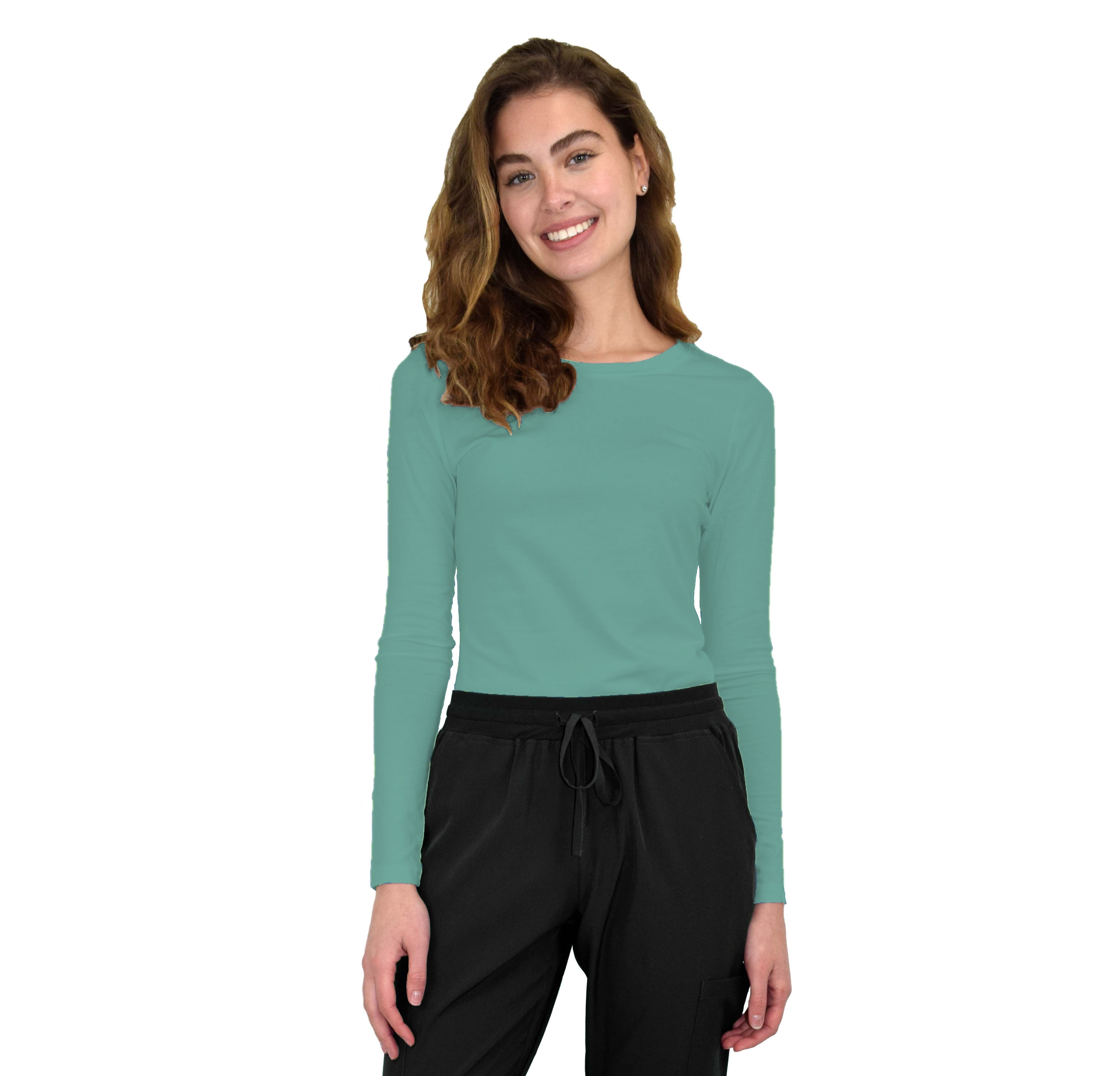 women's long sleeve scrub tops