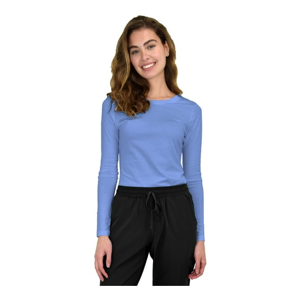 Green Town Scrubs for Women - Long Sleeve Underscrub Tee Shirt, Super Soft, Stretch Fabric, Lightweight, Easy Care
