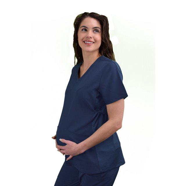 Green Town Scrubs for Women Maternity VNeck Scrub Top, 2 Pockets