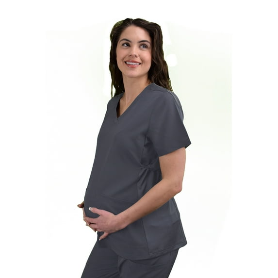 Green Town Scrubs for Women - Maternity V-Neck Scrub Top, 2 Pockets, Lightweight, Stretch Fabric, Easy Care