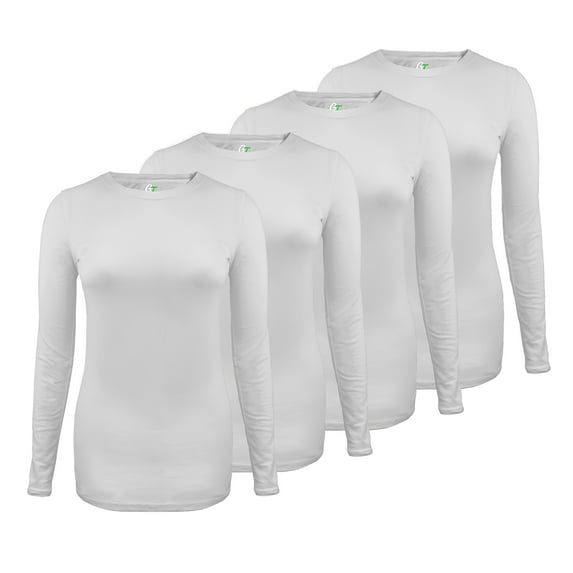 Green Town Scrubs for Women - Multi-Pack Long Sleeve Underscrub Tee, Super Soft, Stretch Fabric, Lightweight, Easy Care