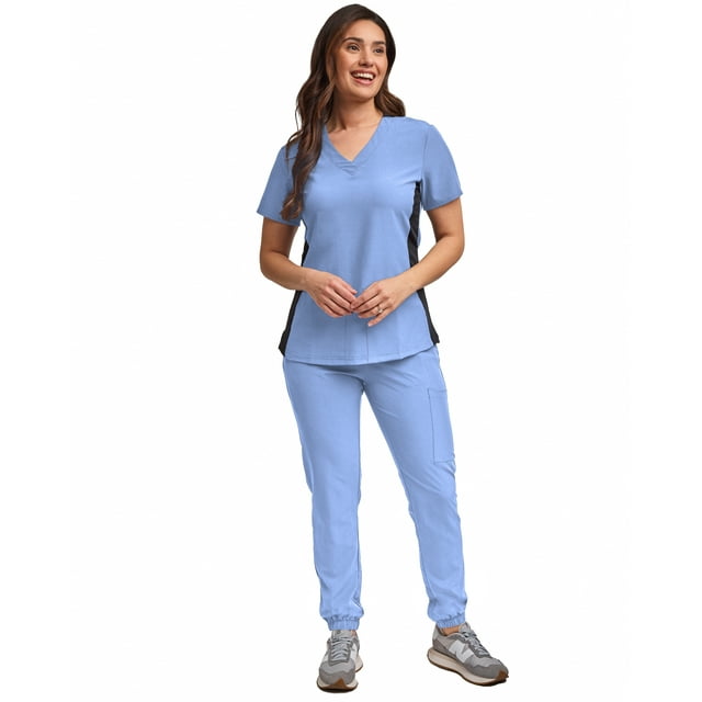 Green Town Scrubs for Women Scrub Set Jogger Pant and Comfort Stretch