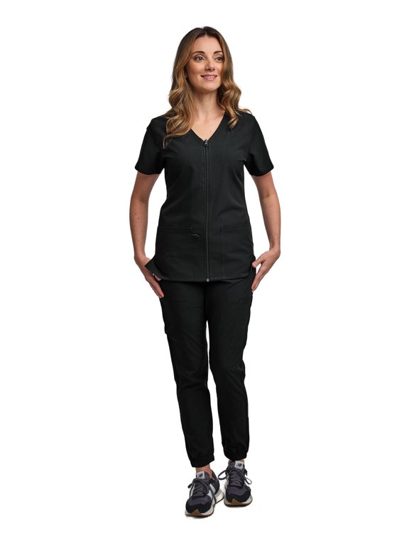 Scrubs for Women Scrub Set - Jogger Pant & Zipper Top, 6 Pockets, Easy Care Uniform
