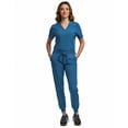 thumbnail image 1 of Green Town Scrubs for Women Scrub Set - Jogger Pant and Tuck-In V-Neck Top, 5 Pockets, Yoga Waistband, Nursing Uniform, 1 of 8