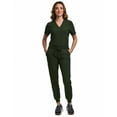 thumbnail image 1 of Green Town Scrubs for Women Scrub Set - Jogger Pant and Tuck-In V-Neck Top, 5 Pockets, Yoga Waistband, Nursing Uniform, 1 of 8