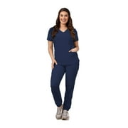 Green Town Scrubs for Women Scrub Set - Jogger Pant and V-Neck Top, 6 Pockets, Easy Care Uniforms