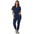 thumbnail image 1 of Green Town Scrubs for Women Scrub Set - Slim Fit Jogger Pant and Tuck-In V-Neck Top, 5 Pockets, Easy Care Uniform, 1 of 7