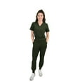 thumbnail image 1 of Green Town Scrubs for Women Scrub Set - Slim Fit Jogger Pant and Tuck-In V-Neck Top, 5 Pockets, Easy Care Uniform, 1 of 7