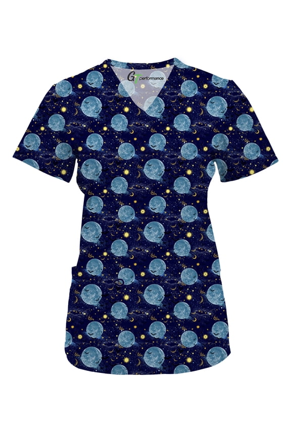 Scrubs for Women V-Neck Scrub Top - Christmas Thanksgiving Halloween Holiday Prints