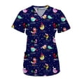thumbnail image 1 of Green Town Scrubs for Women V-Neck Scrub Top - Christmas Thanksgiving Halloween Holiday Prints, 1 of 5