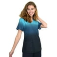 thumbnail image 1 of Green Town Scrubs for Women V-Neck Scrub Top - Ombre Prints, 3 Pockets, Easy Care Uniforms, 1 of 5