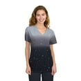 thumbnail image 1 of Green Town Scrubs for Women V-Neck Scrub Top - Ombre Prints, 3 Pockets, Easy Care Uniforms, 1 of 4