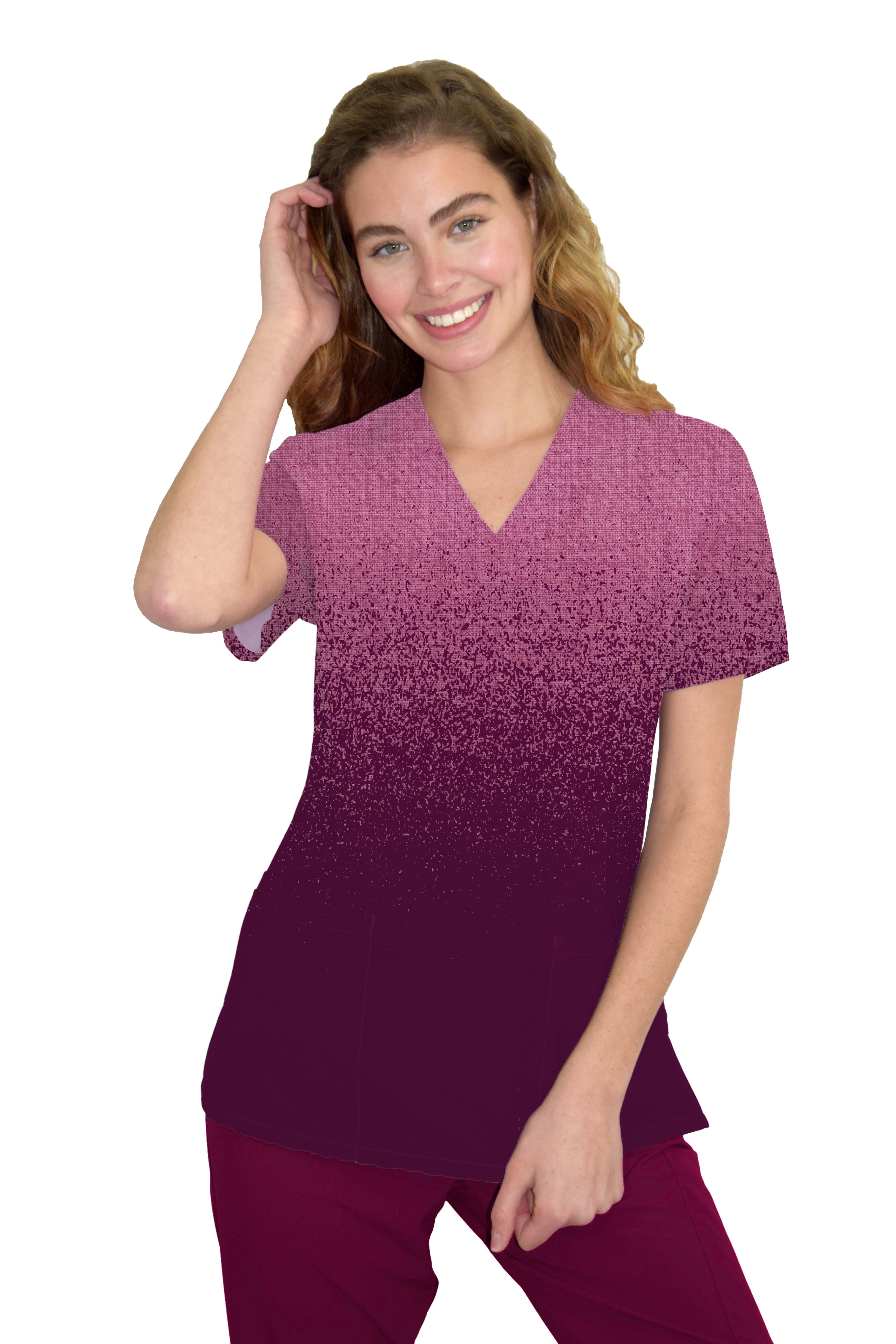 Ombre scrub tops deals