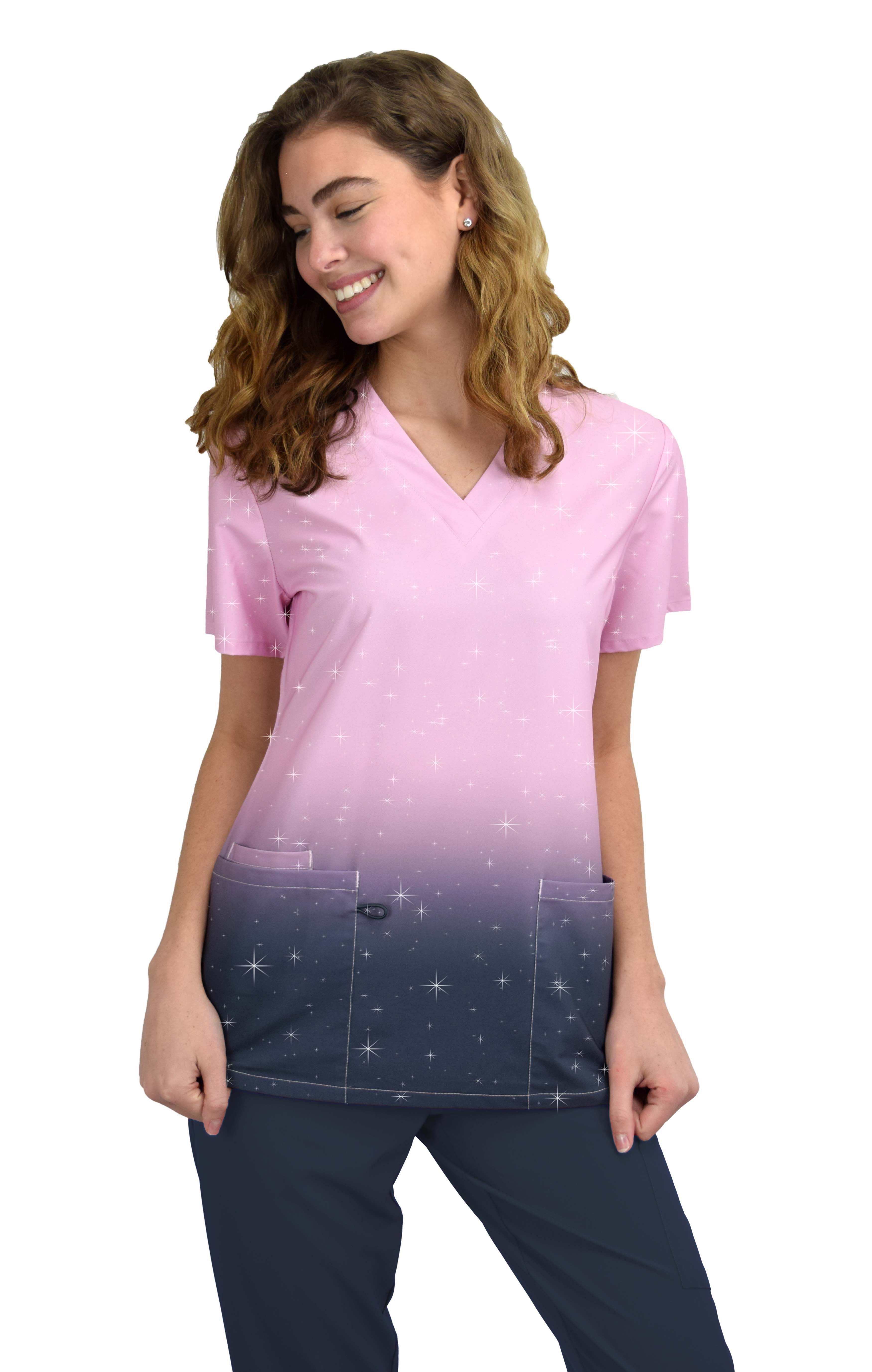 Ombre scrub tops deals