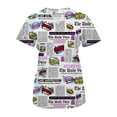 thumbnail image 1 of Green Town Scrubs for Women V-Neck Scrub Top - Print Tops, 3 Pockets, Easy Care Uniforms, 1 of 6
