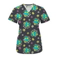thumbnail image 1 of Green Town Scrubs for Women V-Neck Scrub Top - Print Tops, 3 Pockets, Easy Care Uniforms, 1 of 6