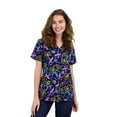 thumbnail image 1 of Green Town Scrubs for Women V-Neck Scrub Top - Print Tops, 3 Pockets, Easy Care Uniforms, 1 of 3